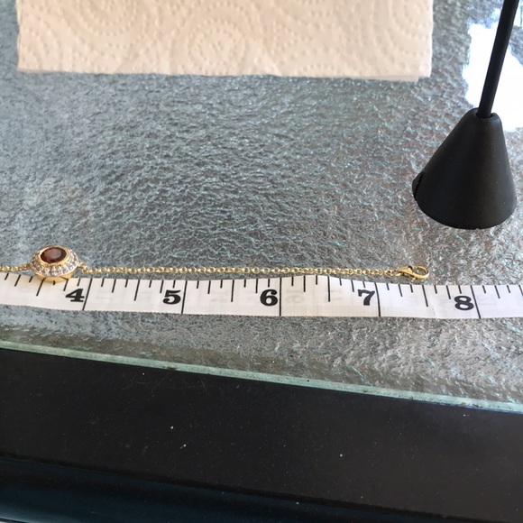 Sterling Silver - YG Vermeil - Garnet and Zircon - Earrings and Bracelet Set - Picture 7 of 9